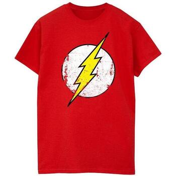 textil Mujer Camisetas manga larga Dc Comics The Flash Distressed Logo Rojo