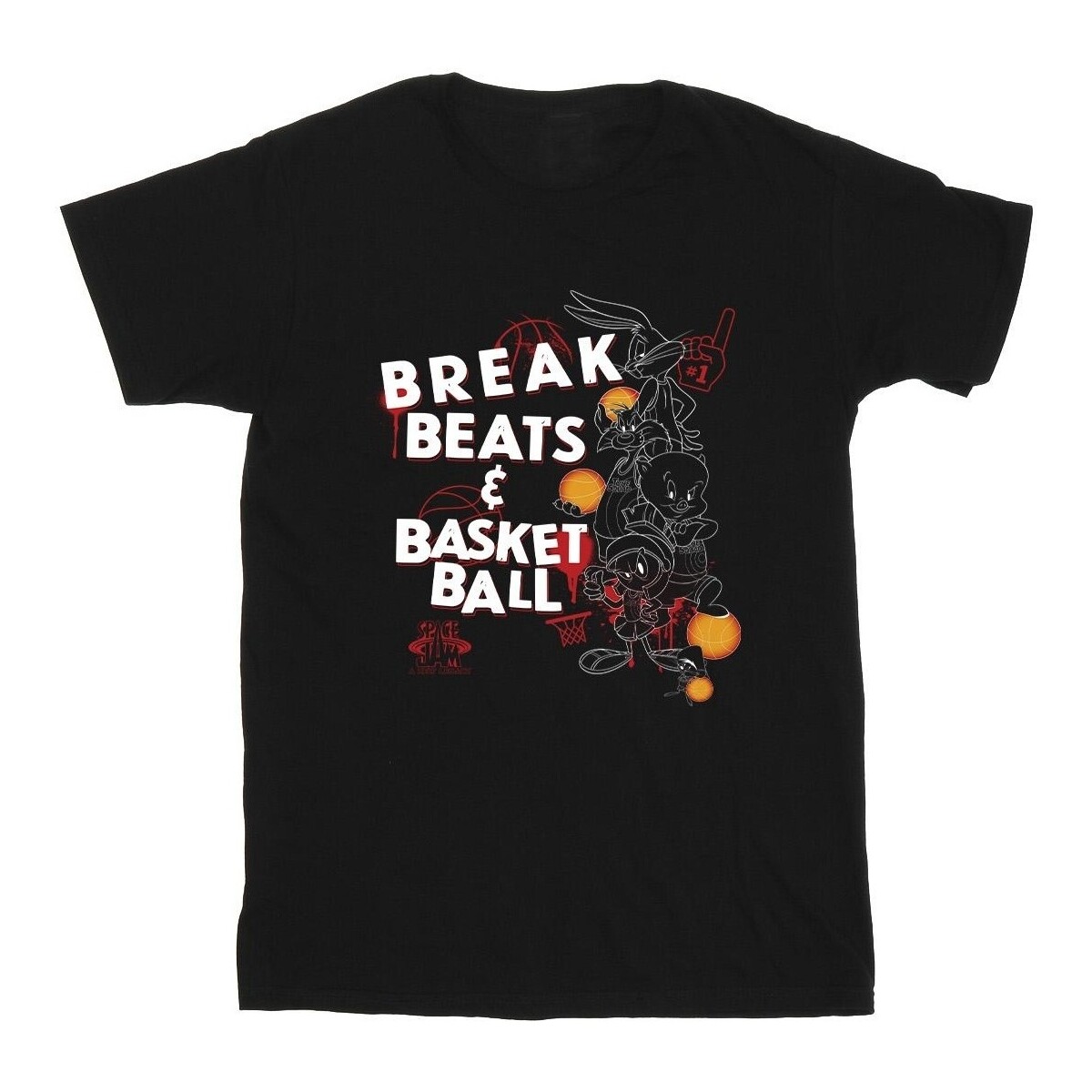 textil Hombre Camisetas manga larga Space Jam: A New Legacy Break Beats & Basketball Negro
