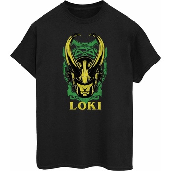 textil Mujer Camisetas manga larga Marvel Loki Badge Negro