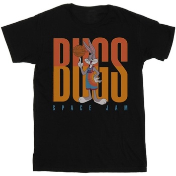 textil Hombre Camisetas manga larga Space Jam: A New Legacy Bugs Bunny Basketball Spin Negro