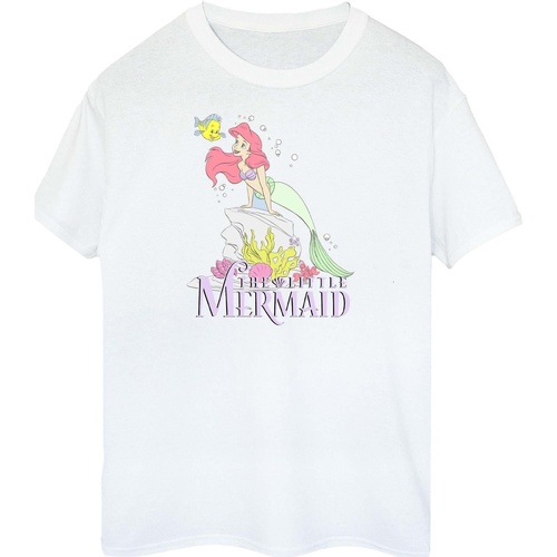 textil Mujer Camisetas manga larga Disney The Little Mermaid Faded Nostalgia Blanco