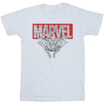 textil Hombre Camisetas manga larga Marvel Spider Man Logo Red Blanco