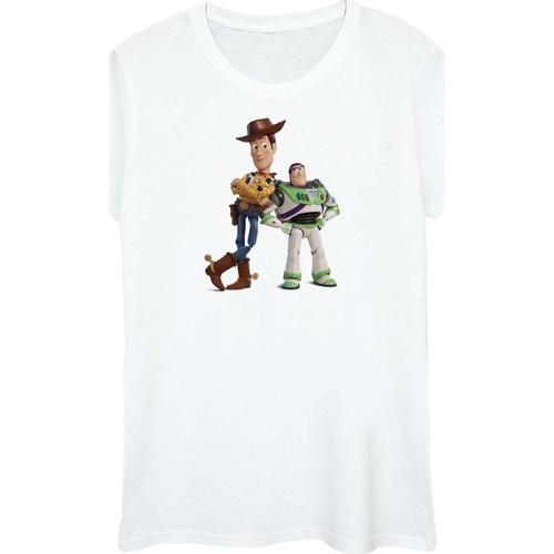 textil Mujer Camisetas manga larga Disney Toy Story Buzz And Woody Standing Blanco