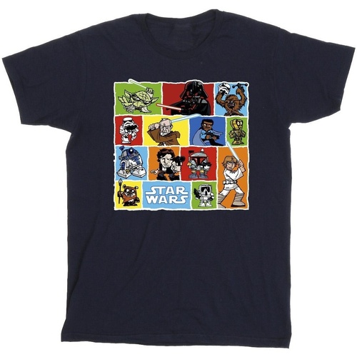 textil Hombre Camisetas manga larga Disney Comic Drawing Montage Azul
