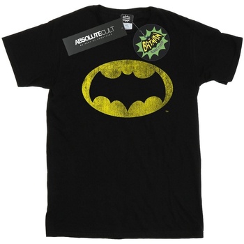 textil Mujer Camisetas manga larga Dc Comics Batman TV Series Distressed Logo Negro