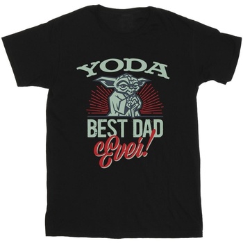 textil Hombre Camisetas manga larga Disney Mandalorian Yoda Dad Negro
