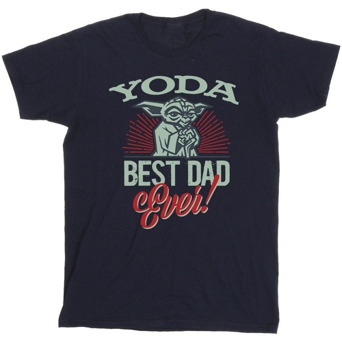 textil Hombre Camisetas manga larga Disney Mandalorian Yoda Dad Azul