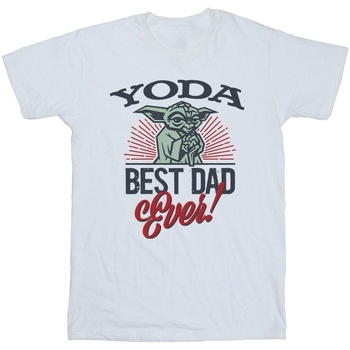 textil Hombre Camisetas manga larga Disney Mandalorian Yoda Dad Blanco