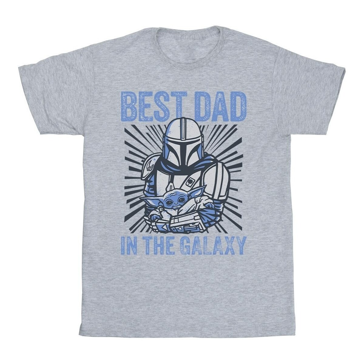 textil Hombre Camisetas manga larga Disney Mandalorian Best Dad Galaxy Gris