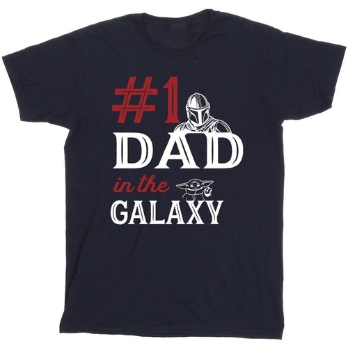 textil Hombre Camisetas manga larga Disney Mandalorian Number One Dad Azul