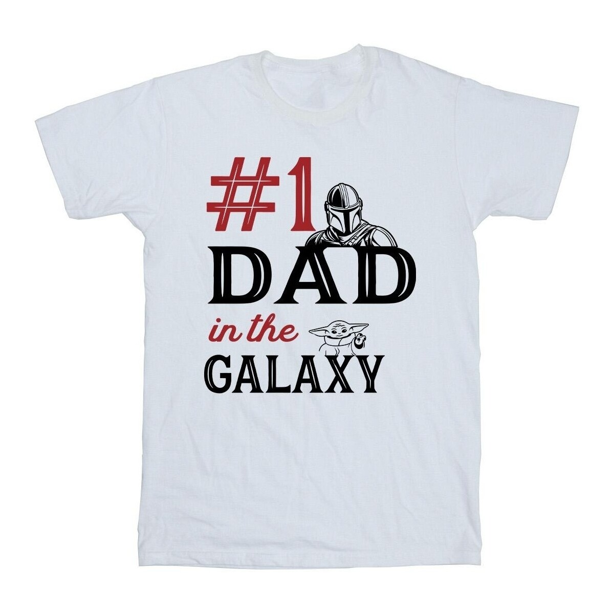 textil Hombre Camisetas manga larga Disney Mandalorian Number One Dad Blanco