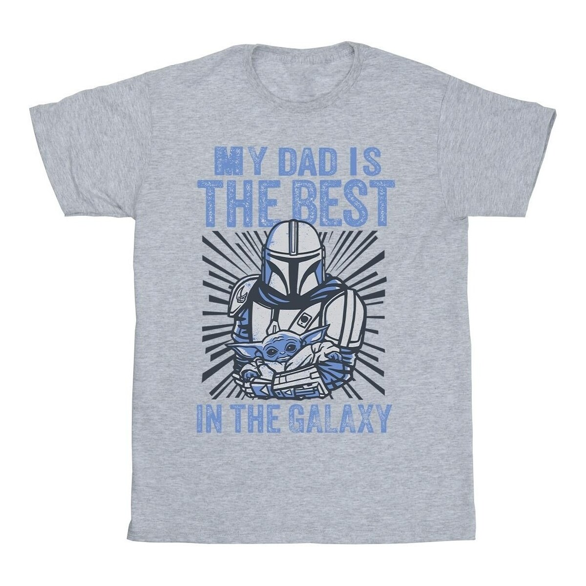 textil Hombre Camisetas manga larga Disney Mandalorian Best Dad Gris