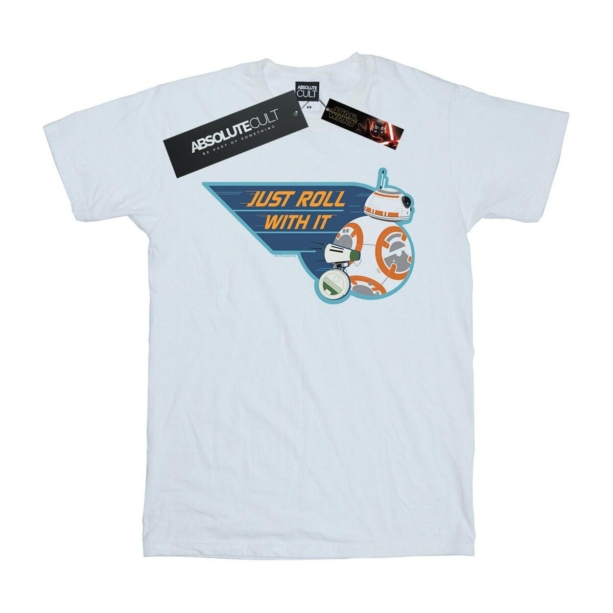 textil Hombre Camisetas manga larga Star Wars: The Rise Of Skywalker D-O & BB-8 Just Roll With It Blanco