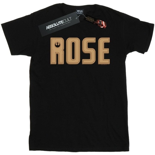 textil Hombre Camisetas manga larga Disney The Rise Of Skywalker Rose Text Logo Negro