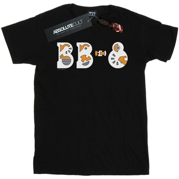 textil Hombre Camisetas manga larga Disney The Rise Of Skywalker BB-8 Text Logo Negro