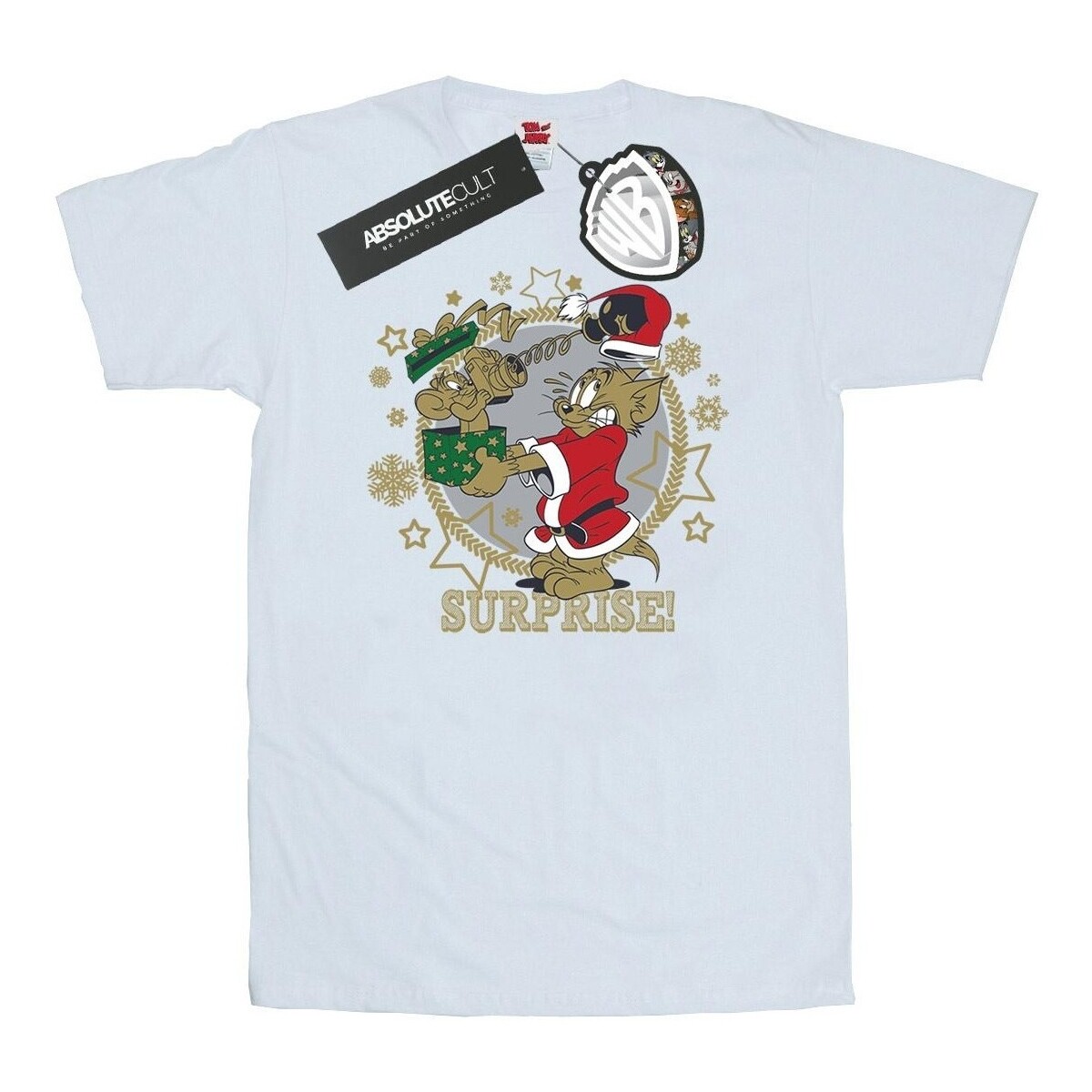 textil Hombre Camisetas manga larga Dessins Animés Christmas Surprise Blanco