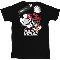 textil Hombre Camisetas manga larga Dessins Animés Cat & Mouse Chase Negro