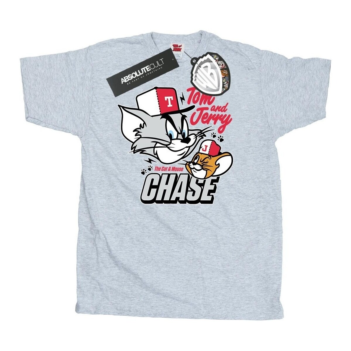 textil Hombre Camisetas manga larga Dessins Animés Cat & Mouse Chase Gris