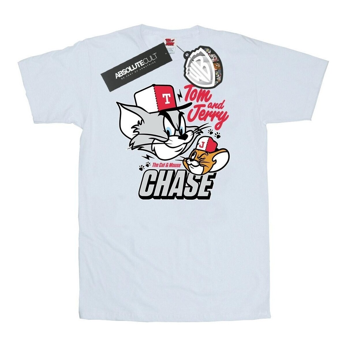 textil Hombre Camisetas manga larga Dessins Animés Cat & Mouse Chase Blanco