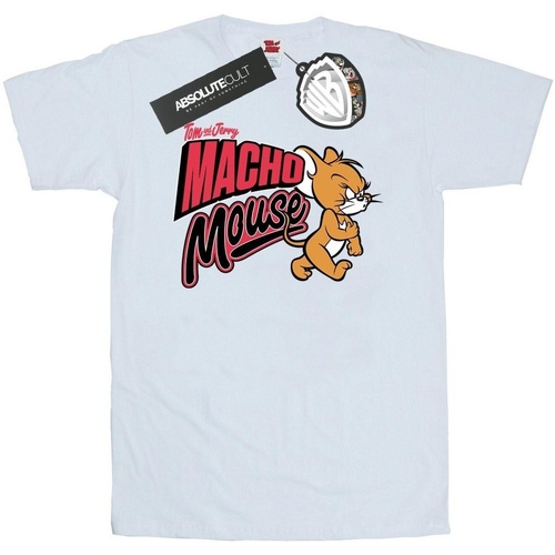 textil Hombre Camisetas manga larga Dessins Animés Macho Mouse Blanco