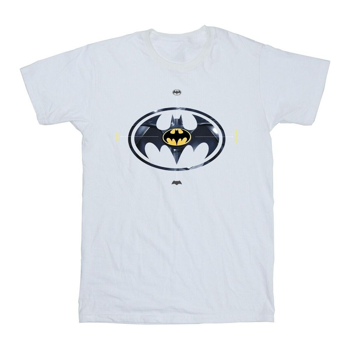textil Hombre Camisetas manga larga Dc Comics The Flash Batman Metal Logo Blanco