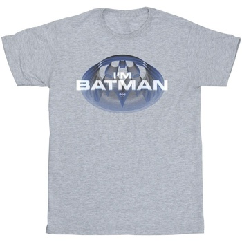 textil Hombre Camisetas manga larga Dc Comics The Flash I'm Batman Gris