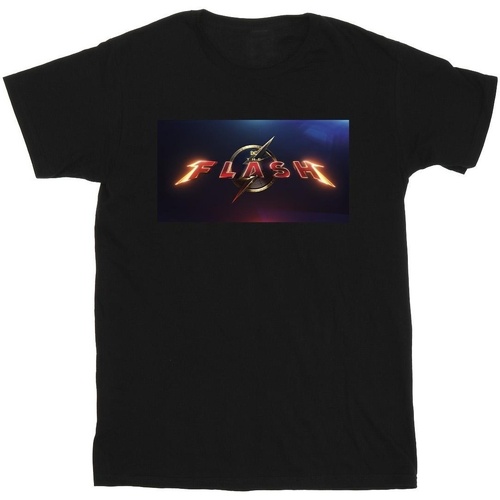 textil Hombre Camisetas manga larga Dc Comics The Flash Movie Logo Negro