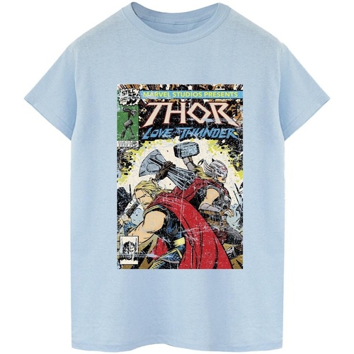 textil Hombre Camisetas manga larga Marvel Thor Love And Thunder Vintage Poster Azul