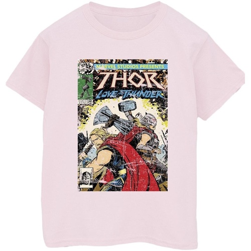 textil Hombre Camisetas manga larga Marvel Thor Love And Thunder Vintage Poster Rojo
