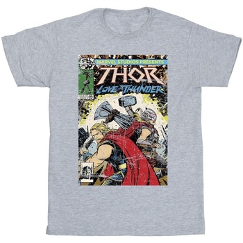 textil Hombre Camisetas manga larga Marvel Thor Love And Thunder Vintage Poster Gris