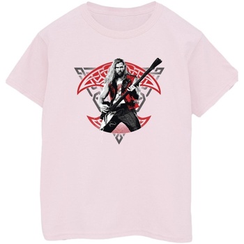 textil Hombre Camisetas manga larga Marvel Thor Love And Thunder Solo Guitar Rojo