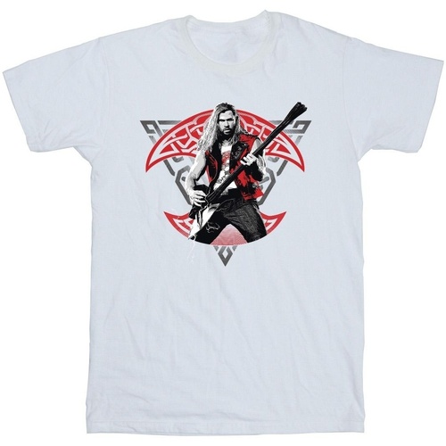 textil Hombre Camisetas manga larga Marvel Thor Love And Thunder Solo Guitar Blanco