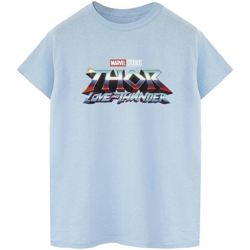 textil Hombre Camisetas manga larga Marvel Thor Love And Thunder Logo Azul