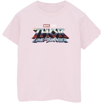 textil Hombre Camisetas manga larga Marvel Thor Love And Thunder Logo Rojo