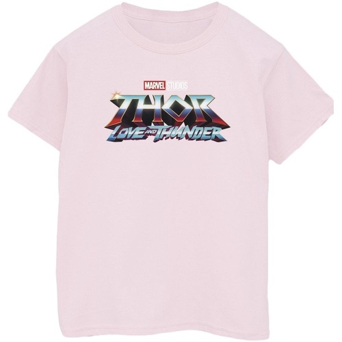 textil Hombre Camisetas manga larga Marvel Thor Love And Thunder Logo Rojo