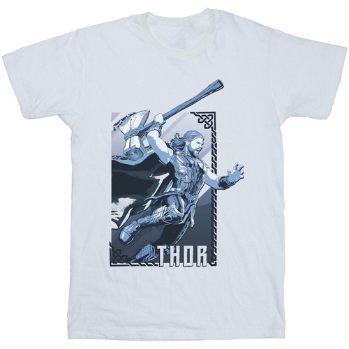 textil Hombre Camisetas manga larga Marvel Thor Love And Thunder Attack Blanco