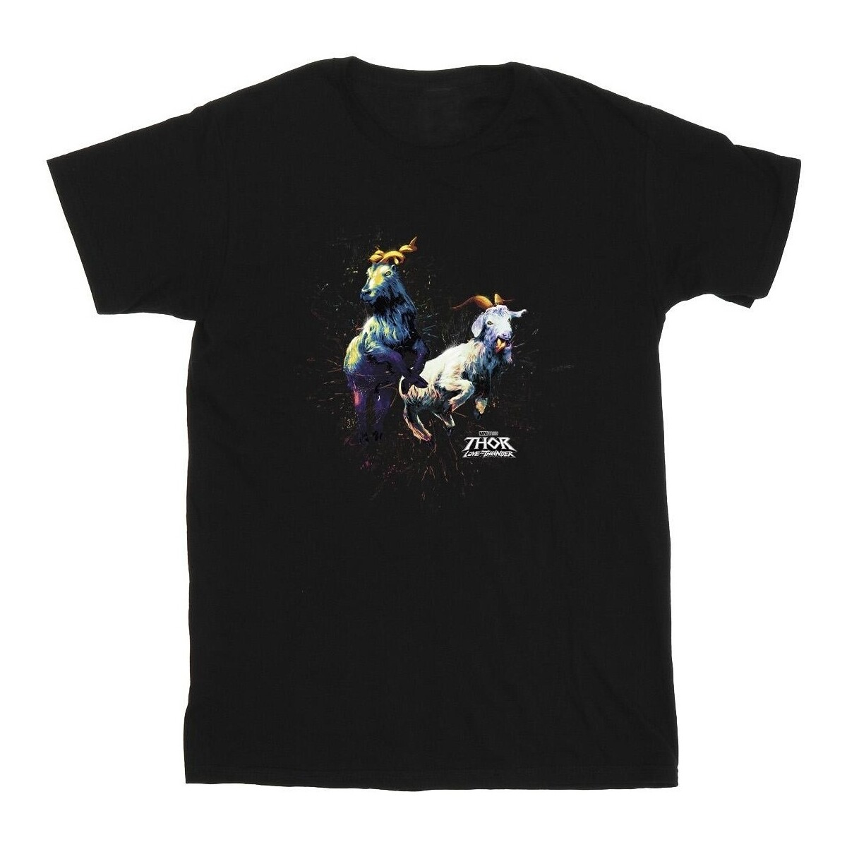 textil Hombre Camisetas manga larga Marvel Thor Love And Thunder Toothgnasher Flames Negro