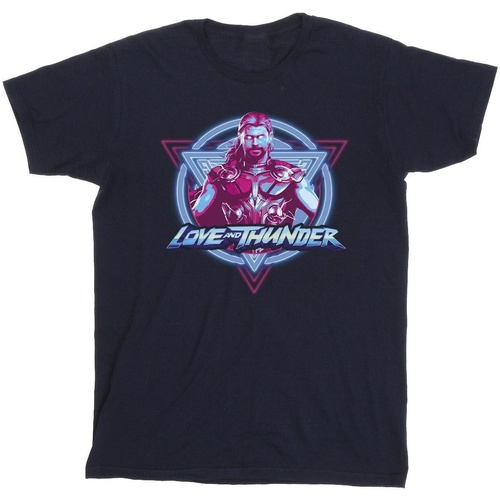 textil Hombre Camisetas manga larga Marvel Thor Love And Thunder Neon Badge Azul