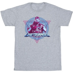 textil Hombre Camisetas manga larga Marvel Thor Love And Thunder Neon Badge Gris