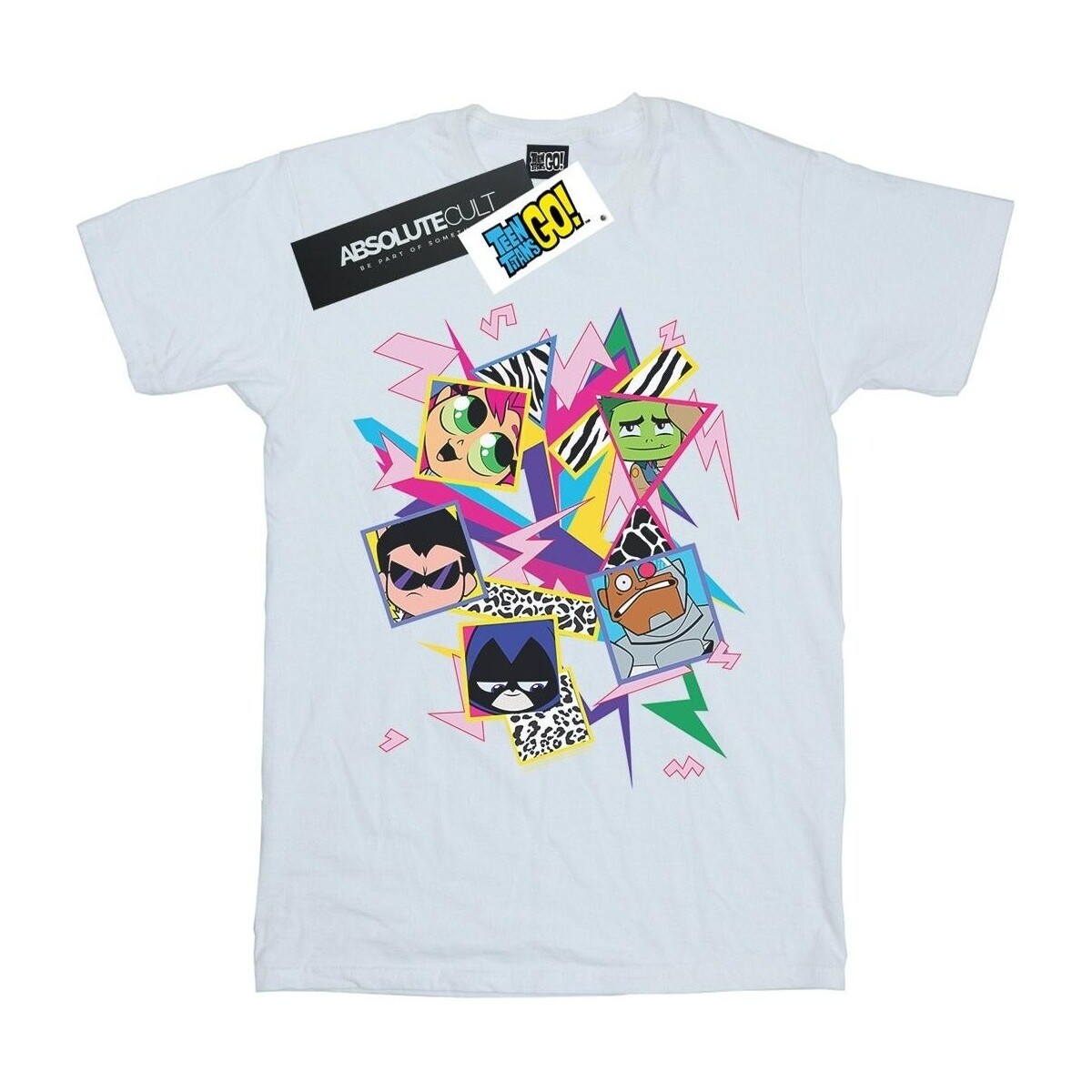 textil Hombre Camisetas manga larga Dc Comics Teen Titans Go 80s Icons Blanco