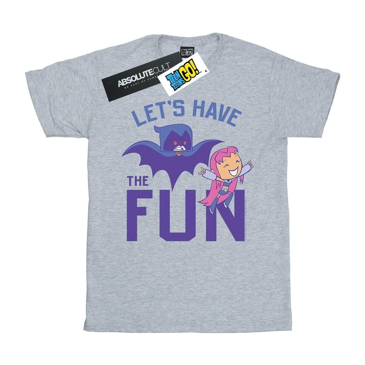 textil Hombre Camisetas manga larga Dc Comics Teen Titans Go Let's Have The Fun Gris