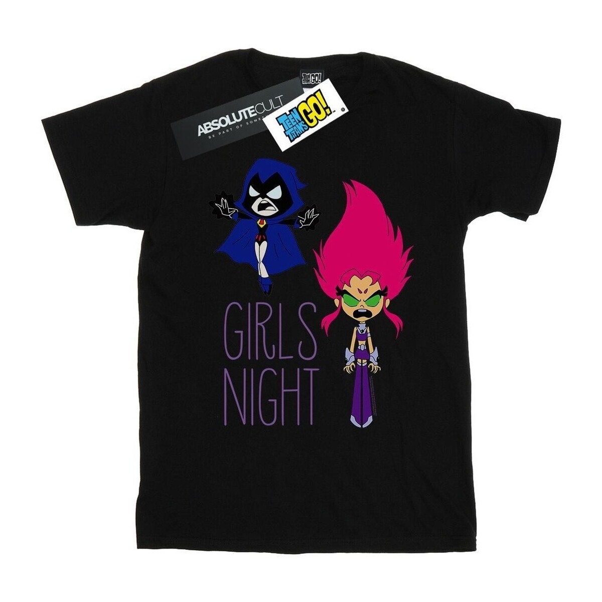textil Hombre Camisetas manga larga Dc Comics Teen Titans Go Girls Night Negro