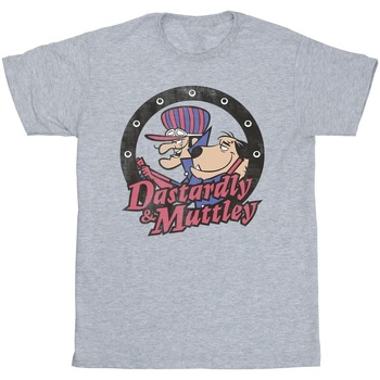 textil Hombre Camisetas manga larga Wacky Races Dastardly And Mutley Circle Gris