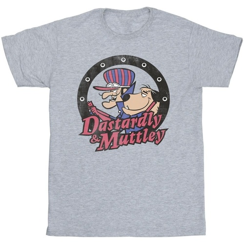 textil Hombre Camisetas manga larga Wacky Races Dastardly And Mutley Circle Gris