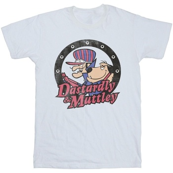 textil Hombre Camisetas manga larga Wacky Races Dastardly And Mutley Circle Blanco