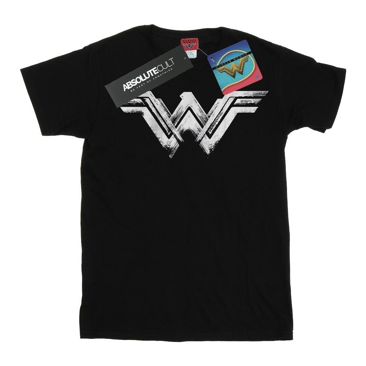 textil Hombre Camisetas manga larga Dc Comics Wonder Woman Distressed Logo Negro