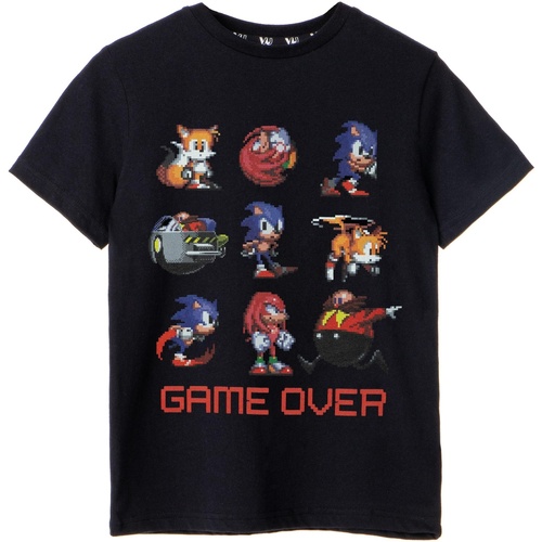 textil Niño Camisetas manga corta Sonic The Hedgehog Game Over Negro