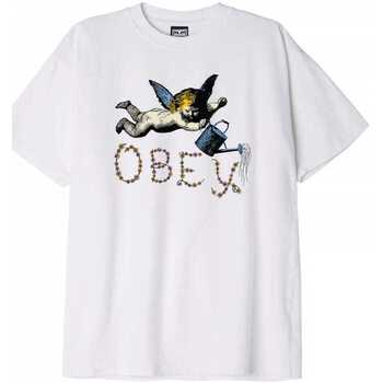 textil Hombre Tops y Camisetas Obey flower angel Blanco