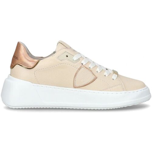 Zapatos Mujer Deportivas Moda Philippe Model BJLD WM03 - TRE TEMPLE-COUX METAL/NUDE ROSE Beige