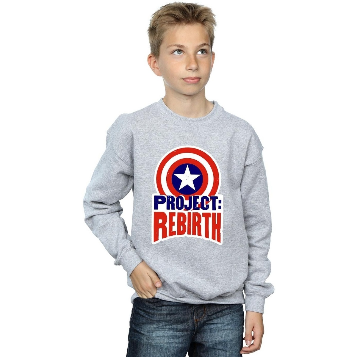 textil Niño Sudaderas Marvel Captain America Project Rebirth Gris
